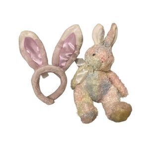 Plush Bunny Rabbit Ears Headband Stuffed Animal Neon Kids Children Toys Toy Cute